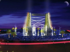 迪拜“Layers of Dubai”---沙漠太陽(yáng)能、風(fēng)能發(fā)電塔/Mekano