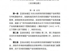 最高1000萬元！廣州發(fā)布支持新型儲能產(chǎn)業(yè)發(fā)展資金管理辦法