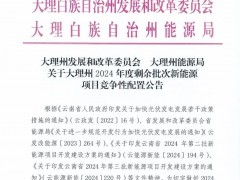 云南大理1GW風(fēng)、光項目競配結(jié)果發(fā)布！